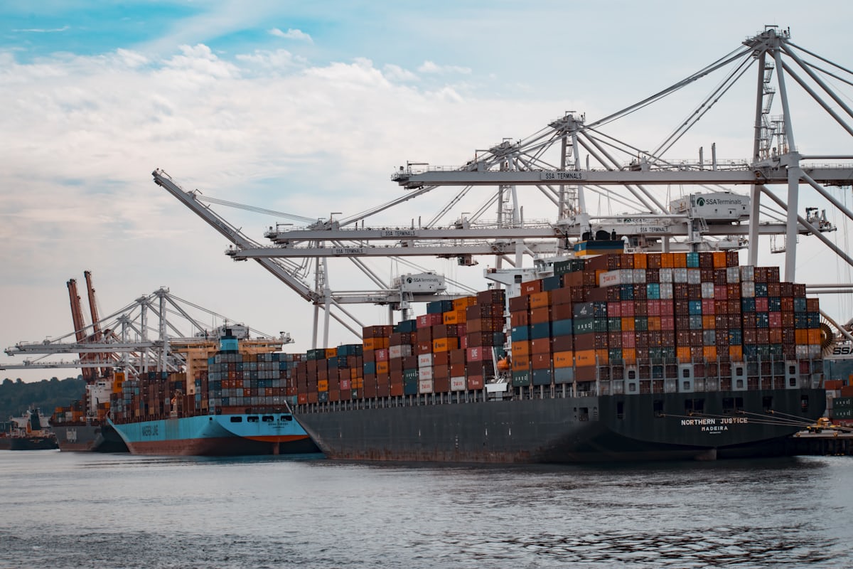 Cargo containers ready for shipping
